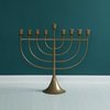 Vintiquewise Modern Solid Metal Judaica Hanukkah Menorah 9 Branched Candelabra, Gold Small QI004119.GD.S